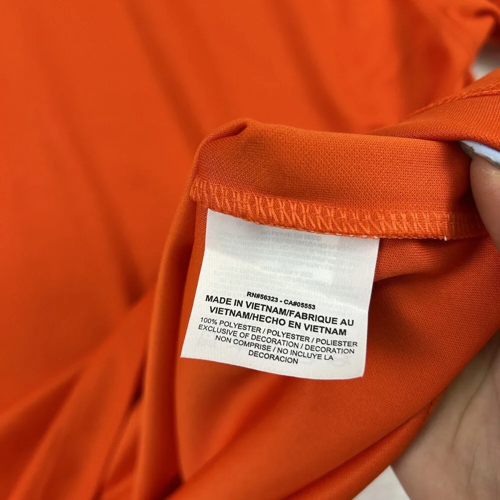 Nike Golf Polo Shirt Mens Large Dri-Fit Orange Short Sleeve Moisture Wicking